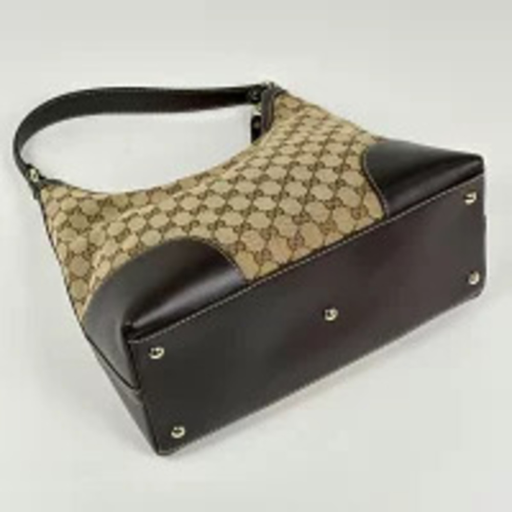 Gucci brown GG shoulder lovely canvas heart beige Hobo bag